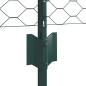 Preview: Zaunpfosten 11 Stück U-Kanal Grün 80 cm Stahl, Sechseckzaun Grün 0,8x100 m Stahl