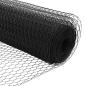 Preview: Zaunpfosten 22 Stk U-Kanal Grau 160 cm Stahl, Sechseckzaun Grau 1,6x25 m Stahl