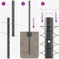Preview: Zaunpfosten 22 Stk U-Kanal Grau 160 cm Stahl, Sechseckzaun Grau 1,6x25 m Stahl