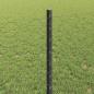 Preview: Zaunpfosten 11 Teile U-Kanal Grau 80 cm Stahl, Sechseckzaun Grau 0,8x50 m Stahl