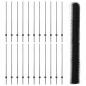 Preview: Zaunpfosten 22 Stück U-Kanal Grau 140 cm Stahl, Sechseckzaun Grau 1,4x50 m Stahl