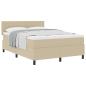 Preview: Boxspringbett mit Matratze in Hellgrün Grau 140x200 cm aus Cord-Stoff