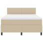 Preview: Boxspringbett mit Matratze in Hellgrün Grau 140x200 cm aus Cord-Stoff