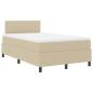 Preview: Boxspringbett mit Matratze & LED-Licht Beig Grau 120x200 cm Cordstoff
