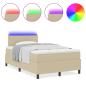 Preview: Boxspringbett mit Matratze & LED-Licht Beig Grau 120x200 cm Cordstoff