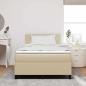 Preview: Boxspringbett mit Matratze & LED-Licht Beig Grau 120x200 cm Cordstoff