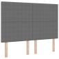 Preview: Box Spring Bett mit Matratze & LED Licht Grau 140x200 cm Cord-Stoff