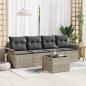 Preview: ARDEBO.de - 5-teiliges Garten-Sofa-Set mit Kissen Hellgrau Poly-Rattan