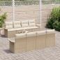 Preview: 9-teiliges Garten-Sofa-Set mit Kissen Beige Poly Rattan