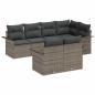 Preview: 7-teiliges Garten-Sofa-Set mit Kissen in Grau aus Poly-Rattan
