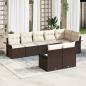 Preview: ARDEBO.de - 8-teiliges Garten Sofa Set mit Kissen Braun Poly Rattan