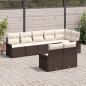 Preview: 8-teiliges Garten Sofa Set mit Kissen Braun Poly Rattan