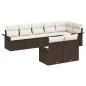 Preview: 8-teiliges Garten Sofa Set mit Kissen Braun Poly Rattan