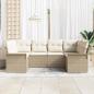 Preview: 6-teiliges Garten Sofa Set mit Kissen Beige Poly Rattan
