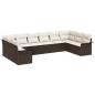 Preview: 10 teiliges Garten Sofa Set mit Kissen Braunes Poly Rattan