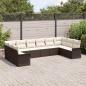 Preview: 10 teiliges Garten Sofa Set mit Kissen Braunes Poly Rattan