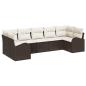 Preview: Garten Sofa Set Set von 7 Beige Rattan Garten Sofa Rechteckig