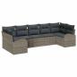Preview: Garten Sofa Set 7-teilig Dunkelgrau Rattan Garten Sofa