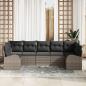 Preview: Garten Sofa Set 7-teilig Dunkelgrau Rattan Garten Sofa