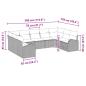 Preview: Garten-Sofa-Set 9-teilig Grau Rattan, Polyester Garten-Sofa-Set
