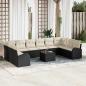 Preview: ARDEBO.de - 10-teiliges Garten-Sofa-Set mit Kissen in Braun Poly-Rattan