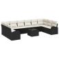 Preview: Sofa Set mit Kissen 11 pcs Schwarz Polyrattan
