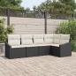 Preview: ARDEBO.de - 5-teiliges Garten Sofa Set mit Kissen Schwarz Poly Rattan
