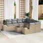 Preview: ARDEBO.de - 9-teiliges Garten-Sofa-Set mit Kissen Beige Poly Rattan