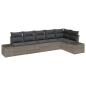 Preview: 6-teiliges Garten-Sofa-Set mit Kissen Grau Poly-Rattan