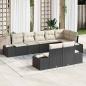 Preview: ARDEBO.de - 8-teiliges Gartensofa-Set mit Kissen Schwarz Poly Rattan