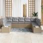 Preview: 9-teiliges Garten Sofa Set mit Kissen Beige Poly Rattan