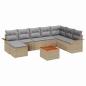Preview: 9-teiliges Garten-Sofa-Set mit Kissen Beige Poly-Rattan Akazie