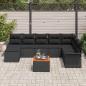 Preview: 9-teilige Garten Sofa Set mit Kissen Schwarz Poly Rattan Akazie