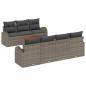 Preview: 8-teiliges Garten-Sofaset mit Kissen Grau Poly Rattan Akazie