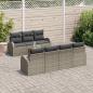 Preview: 8-teiliges Garten-Sofaset mit Kissen Grau Poly Rattan Akazie