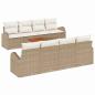 Preview: 9-teiliges Garten-Sofa-Set mit Kissen Beige Poly Rattan Akazie