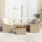 Preview: 7-teiliges Garten-Sofa Set mit Kissen Beige Poly Rattan Akazie