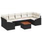 Preview: 8-teiliges Garten-Sofa-Set mit Kissen Schwarz Poly-Rattan Akazie