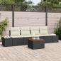 Preview: ARDEBO.de - 5-teiliges Garten-Sofa-Set mit Kissen Schwarz Poly Rattan Akazie