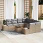 Preview: ARDEBO.de - 9-teiliges Garten-Sofa-Set mit Kissen Beige Poly Rattan Akazie