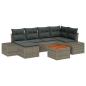 Preview: 7-teiliges Garten-Sofa-Set mit Kissen Grau Poly-Rattan Akazie