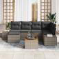 Preview: 7-teiliges Garten-Sofa-Set mit Kissen Grau Poly-Rattan Akazie