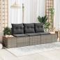 Preview: ARDEBO.de - 3-teiliges Garten Sofa Set mit Kissen Grau Poly Rattan Akazie