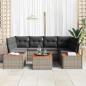 Preview: 7-teiliges Garten Sofa Set mit Kissen Grau Poly Rattan