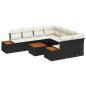 Preview: 9-teiliges Garten-Sofa-Set mit Kissen Schwarz Poly-Rattan Akazie