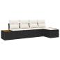 Preview: Gartensofa-set mit Kissen 5 pcs Schwarz Poly Rattan