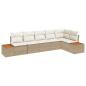Preview: 6-teiliges Garten Sofa Set mit Kissen Beige Poly Rattan Akazie
