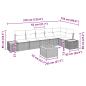 Preview: 7-teiliges Garten-Sofa-Set mit Kissen Schwarz Poly-Rattan Akazie