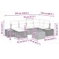 Preview: 7-teiliges Garten Sofa Set mit Kissen Grau Poly Rattan Akazie