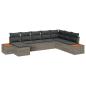 Preview: 8-teiliges Garten Sofa Set mit Kissen Grau Poly Rattan Akazie